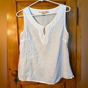 E•Col•o•gie 100% Linen Lightweight Embroidered Camisole Size Medium